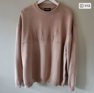 Woolrich XXL Eclectic Grandpa Cabincore Cozy Jacquard Moose Motif Knit Sweater